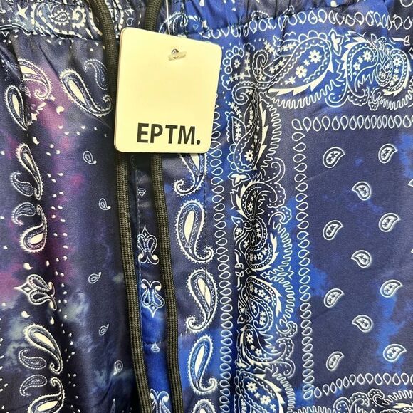 NWT EPTM Men’s The Perfect Example Blue Black Bandana Pants - Size Medium/32 - Picture 6 of 8